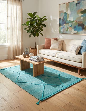 3' 5 x 4' 11 Hand Knotted Moroccan Wool Rug