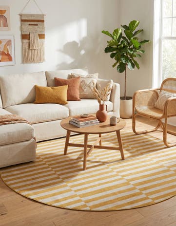 Yellow Tribeca Round Rug