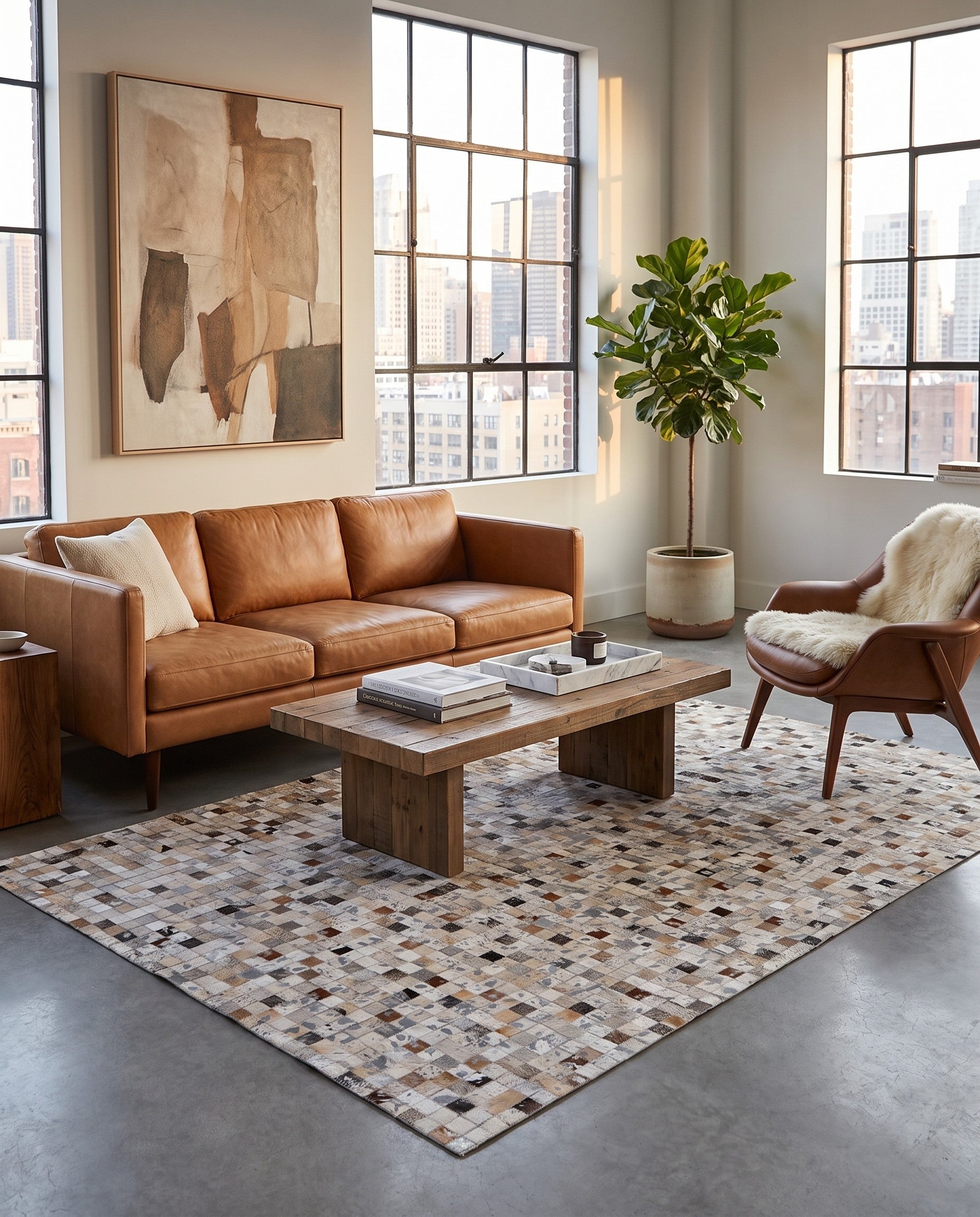 5' x 8' Cowhide Stocks Rug