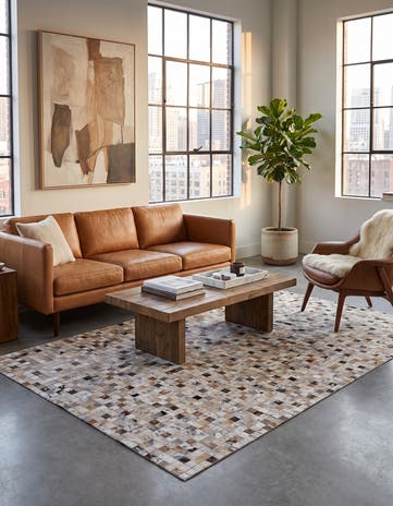 5' x 8' Cowhide Stocks Rug