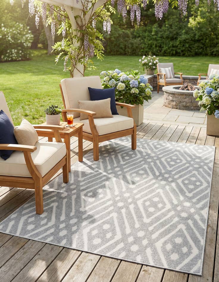 Detail image of 5' x 8' Washable Sabrina Soto Ella Indoor / Outdoor Rug