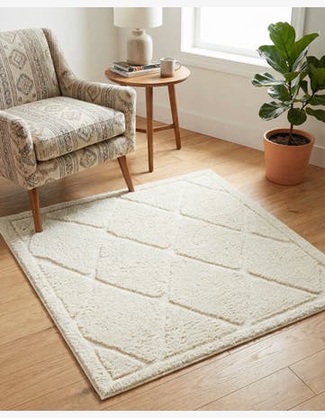4' x 4' Trellis Shag Square Rug