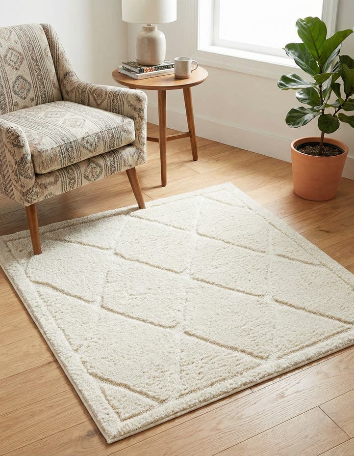 4' x 4' Lattice Shag Square Rug