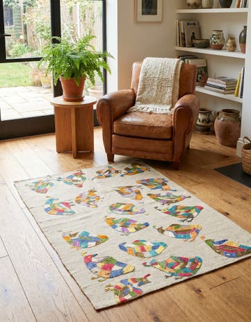 3' 3 x 4' 7 Hand Woven Kilim Suzani Wool Rug