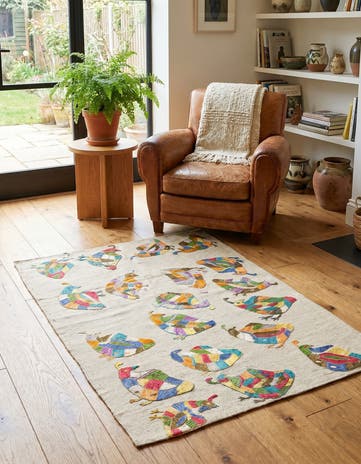 3' 3 x 4' 7 Hand Woven Kilim Suzani Wool Rug