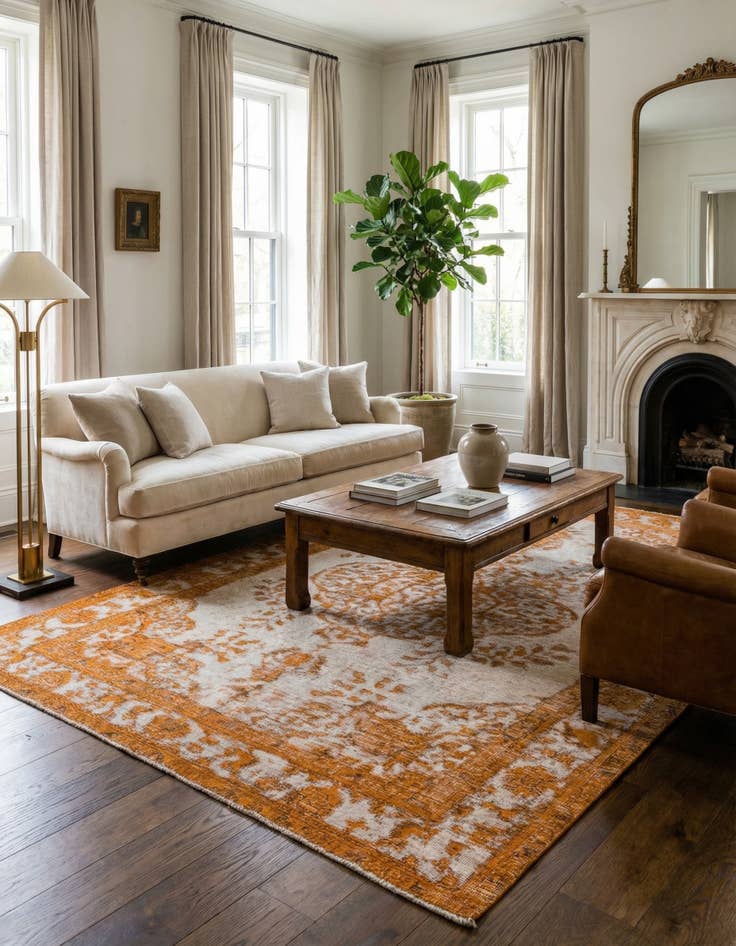 Detail image of 6' 6 x 9' 7 Hand Knotted Ultra Vintage Persian Wool Rug