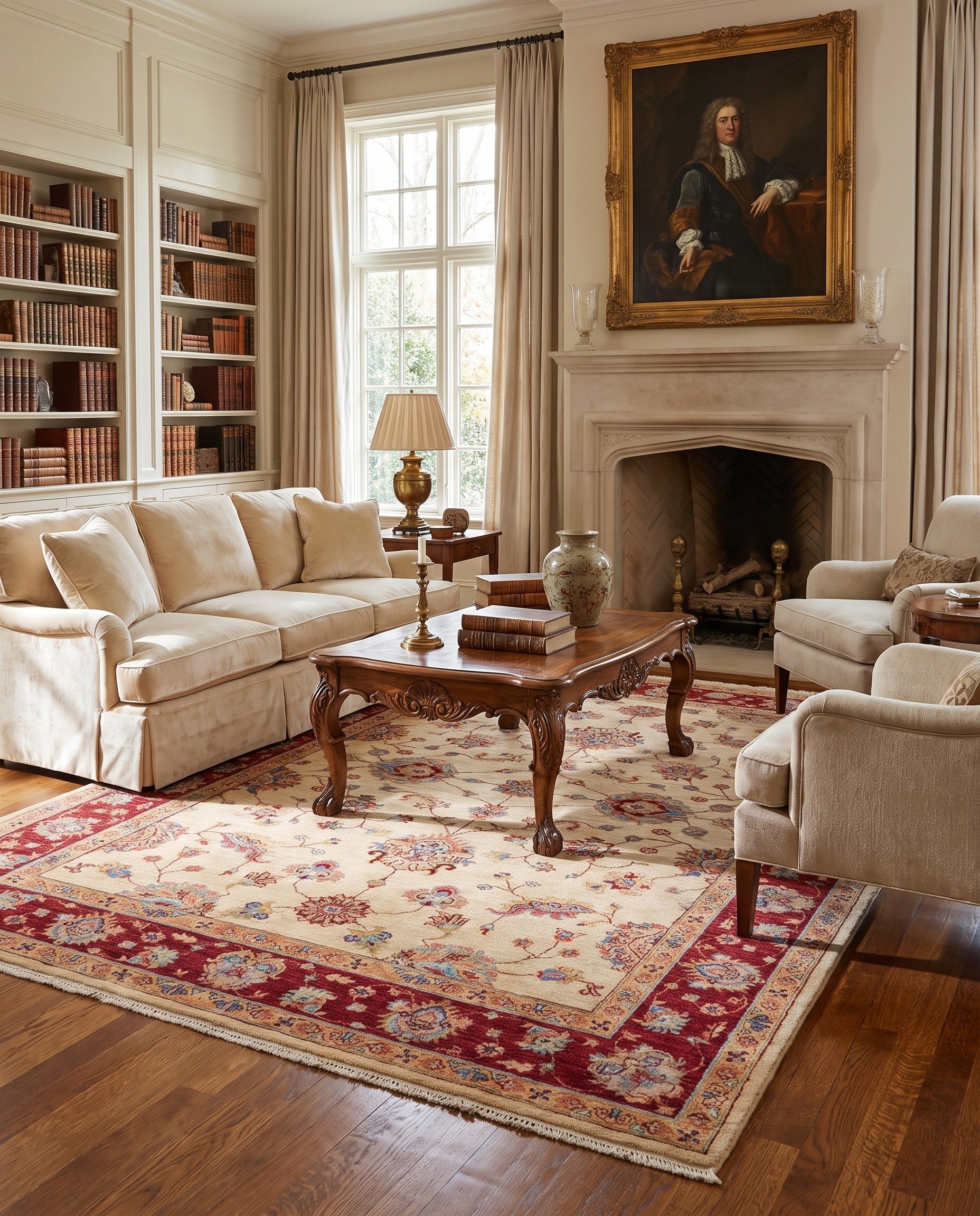 5' 9 x 8' Hand Knotted Ziegler Rug