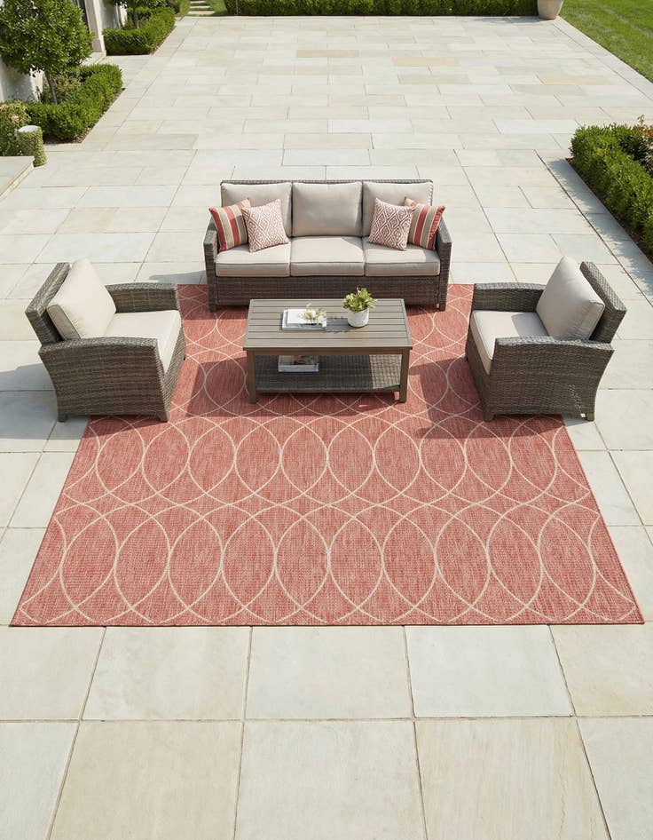 Detail image of 10' x 10'  Washable Trellis Indoor / Outdoor Square Rug