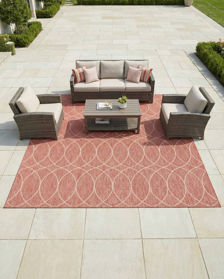 Detail image of 10' x 10' Easy-Clean Lattice Indoor / Outdoor Square Rug