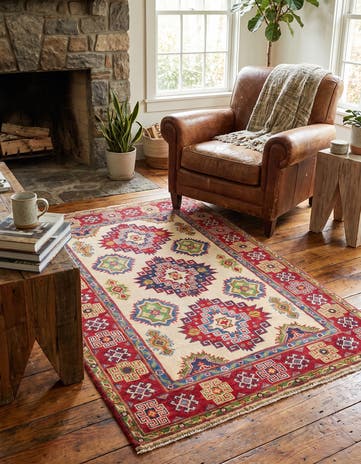 3' 3 x 5' Hand Knotted Kazak Rug