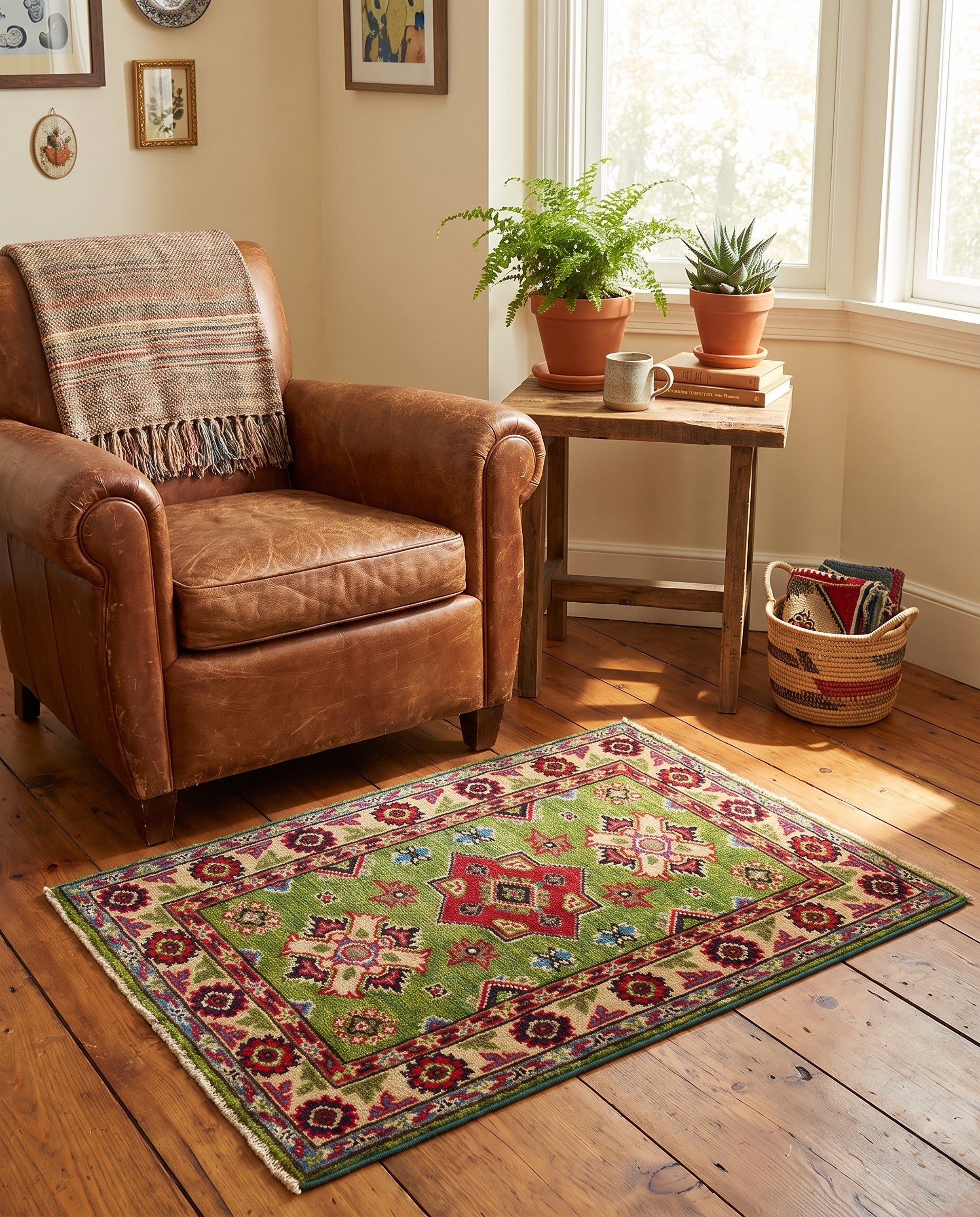2' x 2' 11 Hand Knotted Kazak Rug