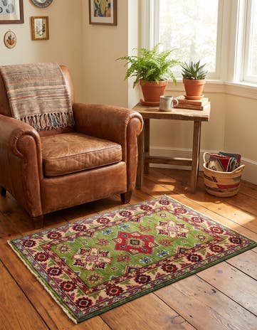 2' x 2' 11 Hand Knotted Kazak Rug