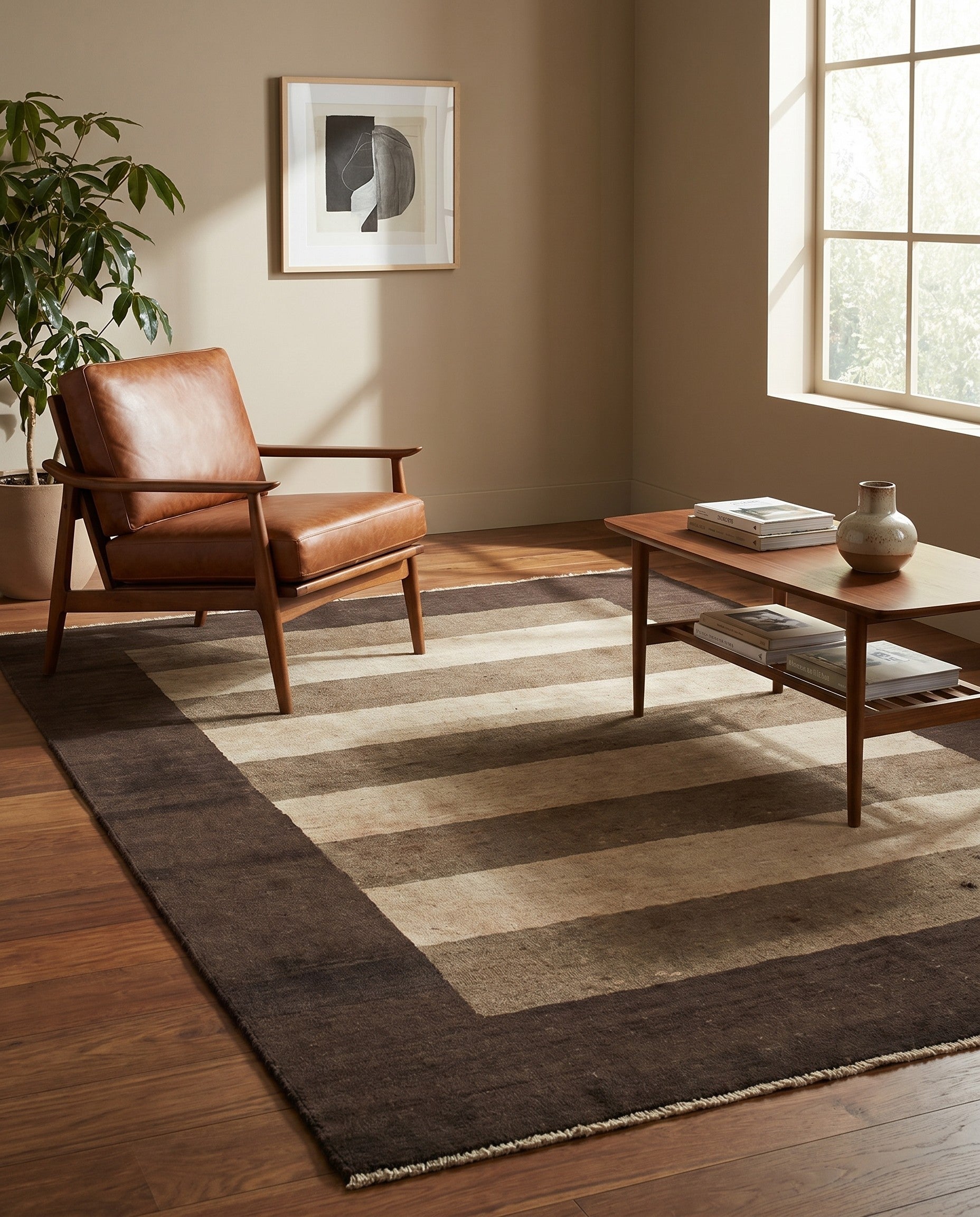 4' x 5' 9 Hand Knotted Modern Ziegler Oriental Rug