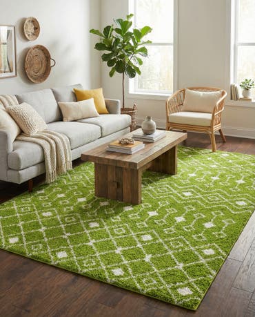  10' x 13' Moroccan Trellis Shag Rug