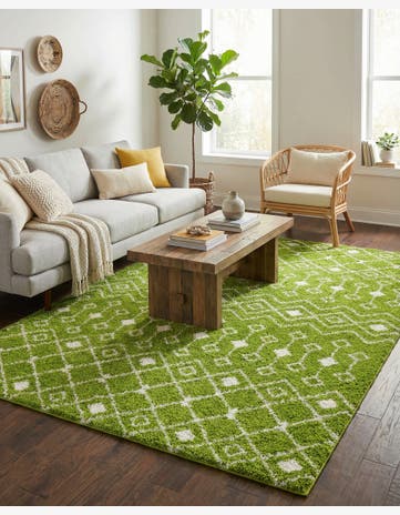 10' x 13' Moroccan Trellis Shag Rug