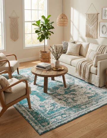 Turquoise Monte Carlo Rug