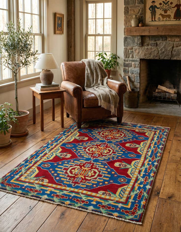 Detail image of 3' 5 x 4' 10 Hand Knotted Balouch Wool Rug