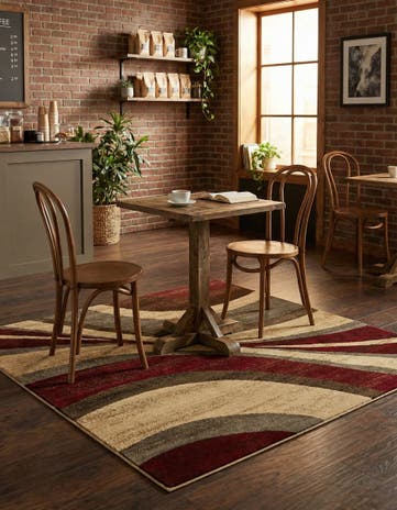 Beige Cafe Square Rug