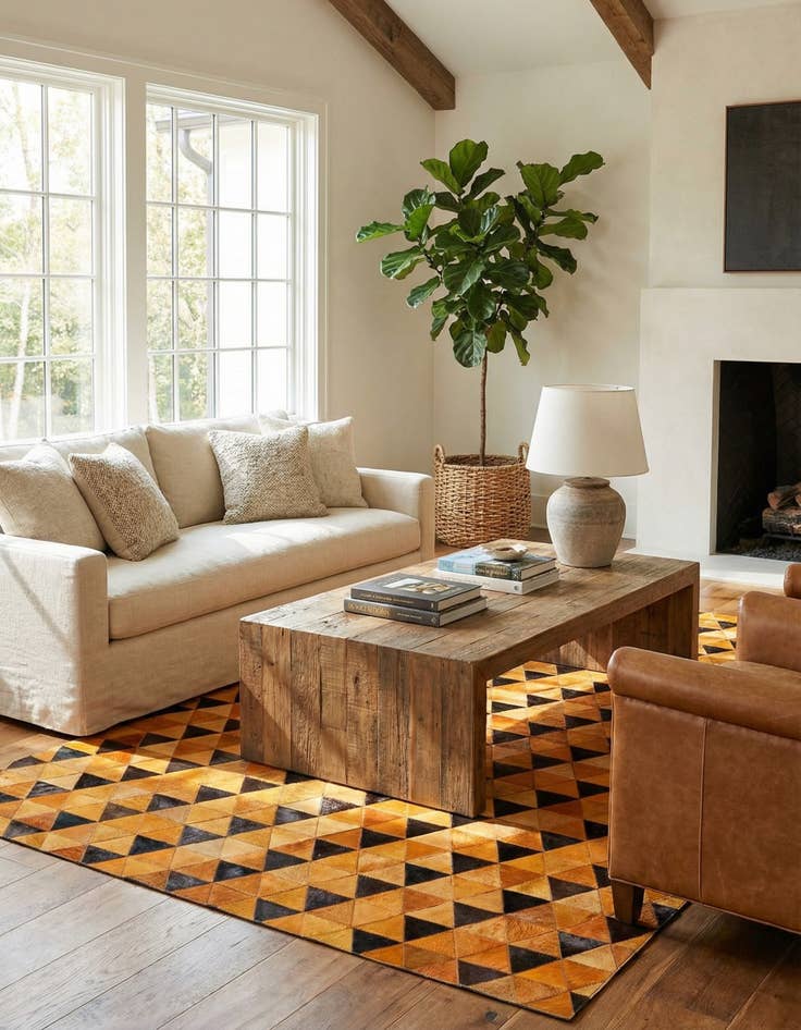 Detail image of 5' 1 x 8' Cowhide Stocks Rug