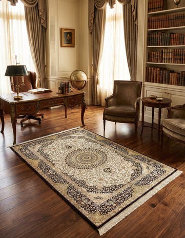 3' 3 x 4' 11 Ghom Silk Rug