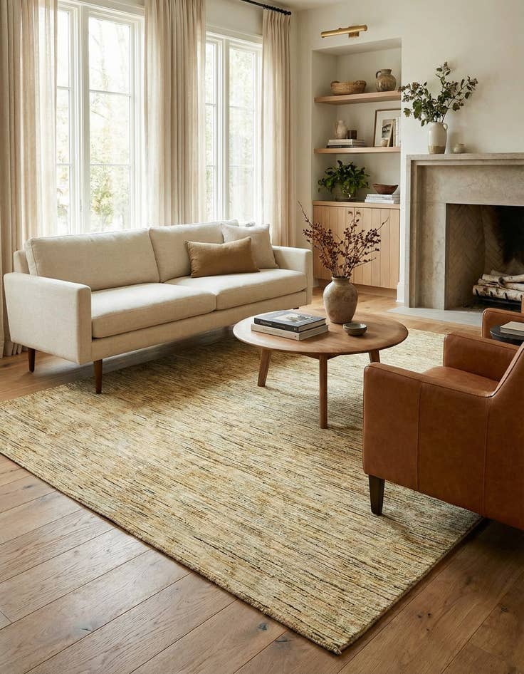 Detail image of 5' x 6' 6 Hand Knotted Modern Ziegler Oriental Rug