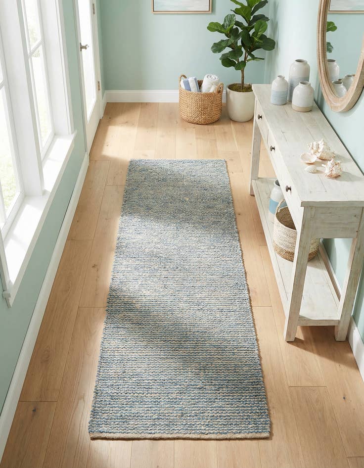 Detail image of  2' 2 x 8'  Hand Woven Chenille Jute Runner Rug