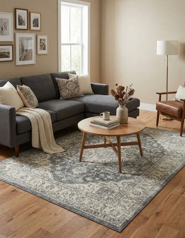 Gray Monaco Rug With Pad Bundle