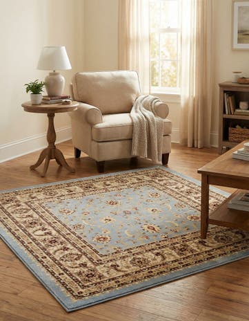 Light Blue Aditi Square Rug