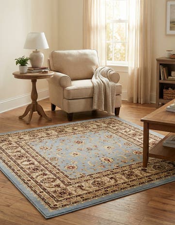 Light Blue Aditi Square Rug