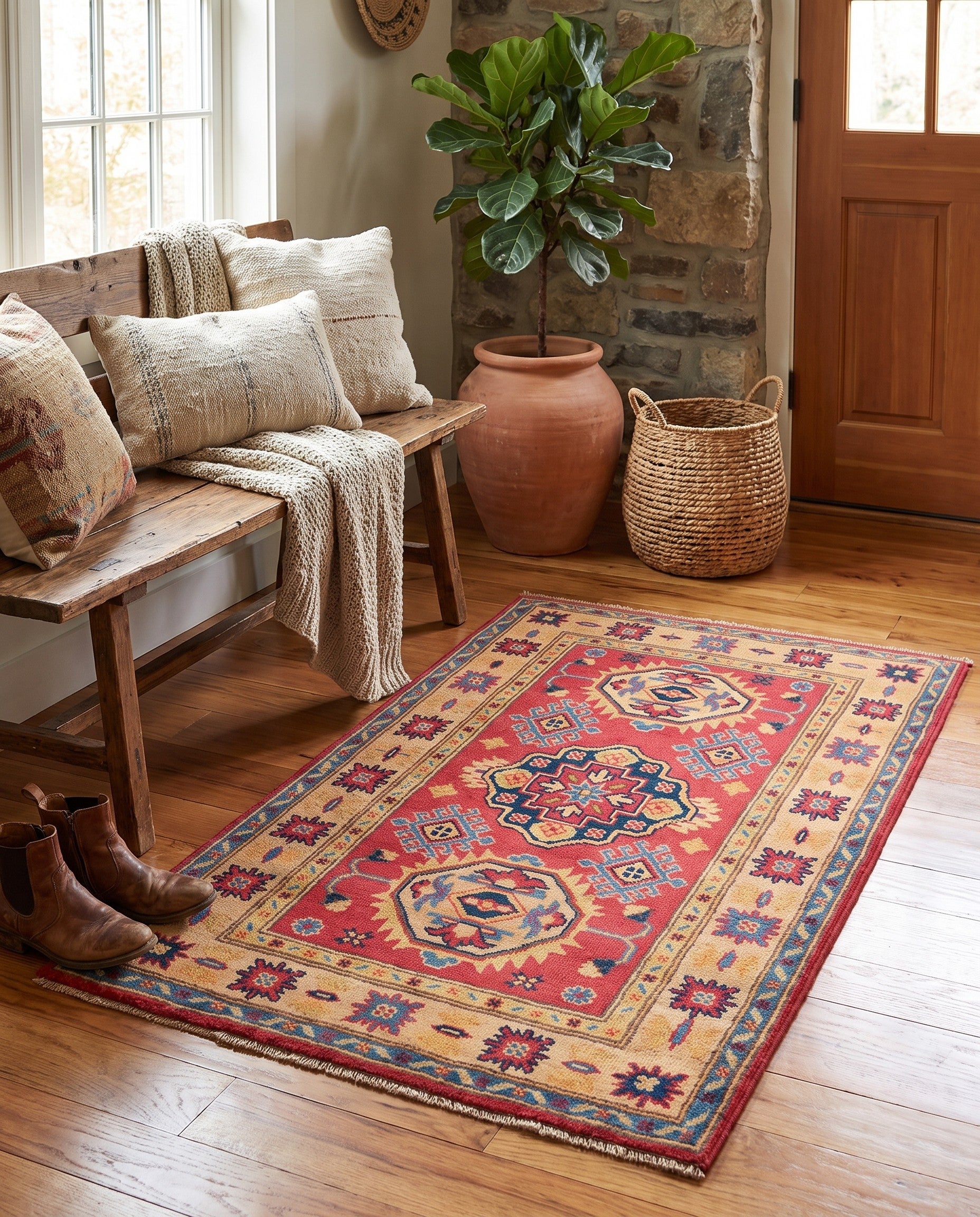 2' 8 x 4' 1 Hand Knotted Kazak Rug