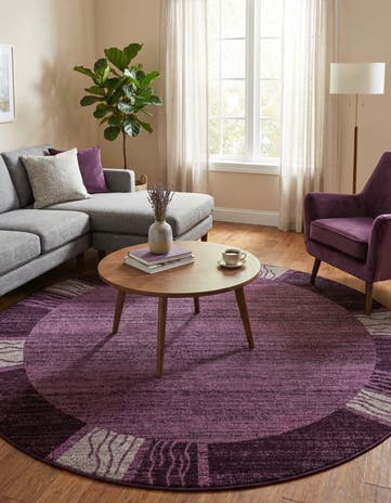 Violet Angelica Round Rug