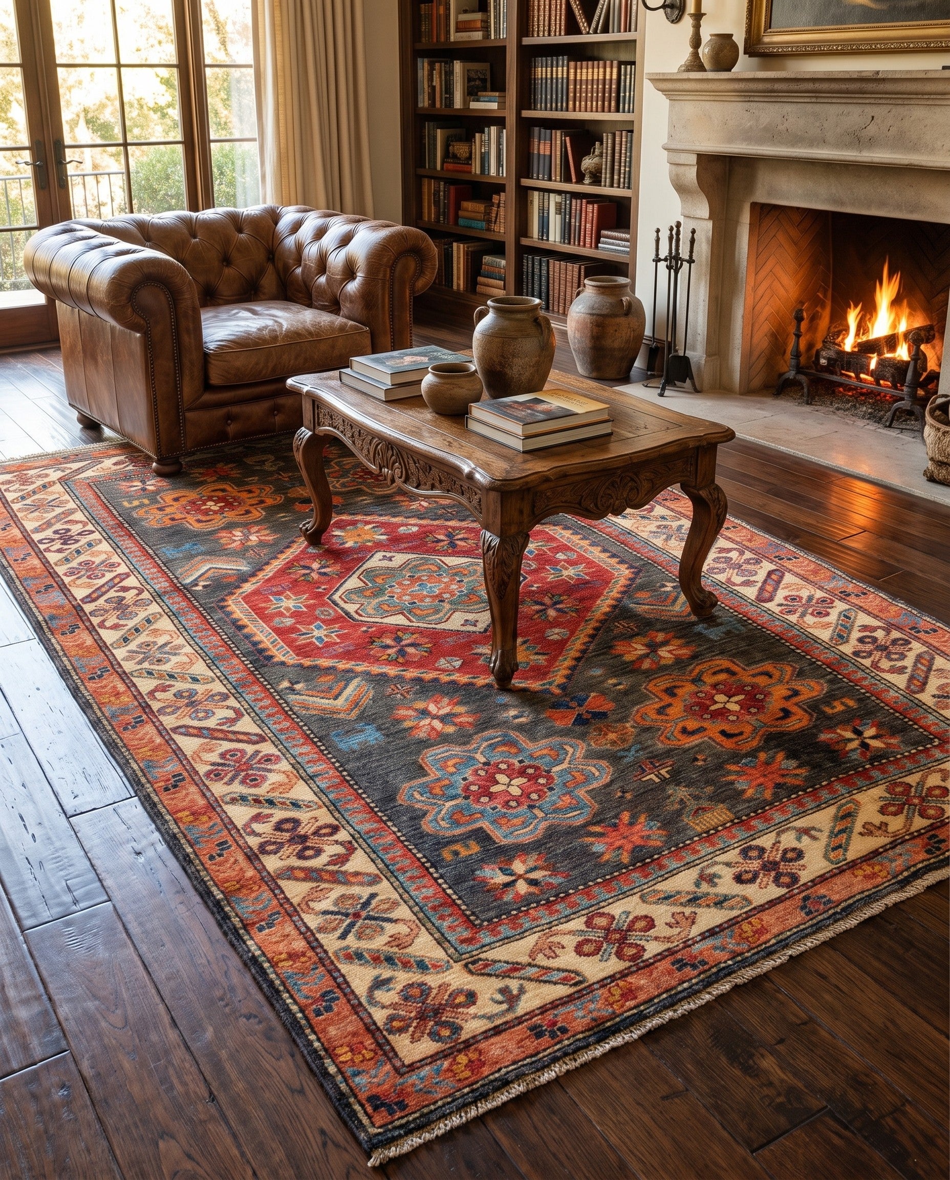 4' 2 x 6' 7 Hand Knotted Kazak Rug