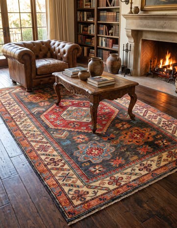 4' 2 x 6' 7 Hand Knotted Kazak Rug
