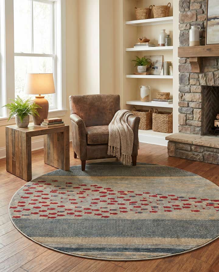 6' x 6' Kashkuli Gabbeh Round Rug