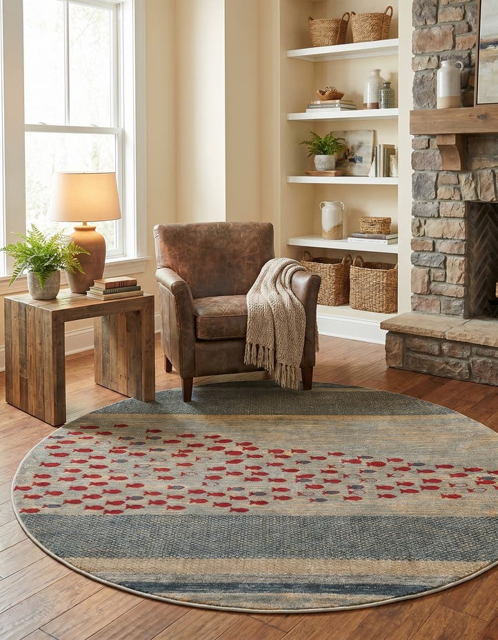 6' x 6' Kashkuli Gabbeh Round Rug