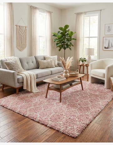 5' 3 x 8' Lattice Shag Rug