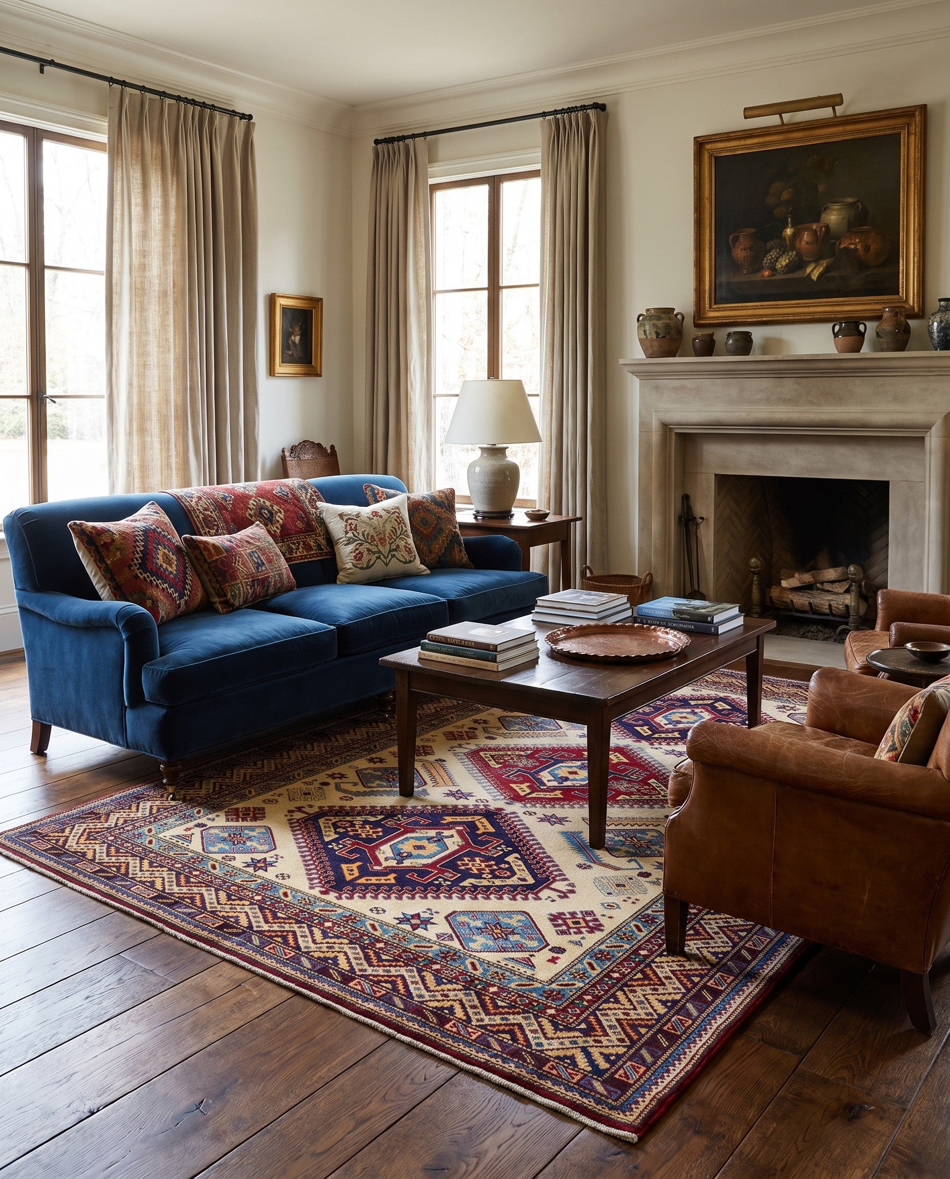 5' 7 x 7' 7 Hand Knotted Shirvan Rug