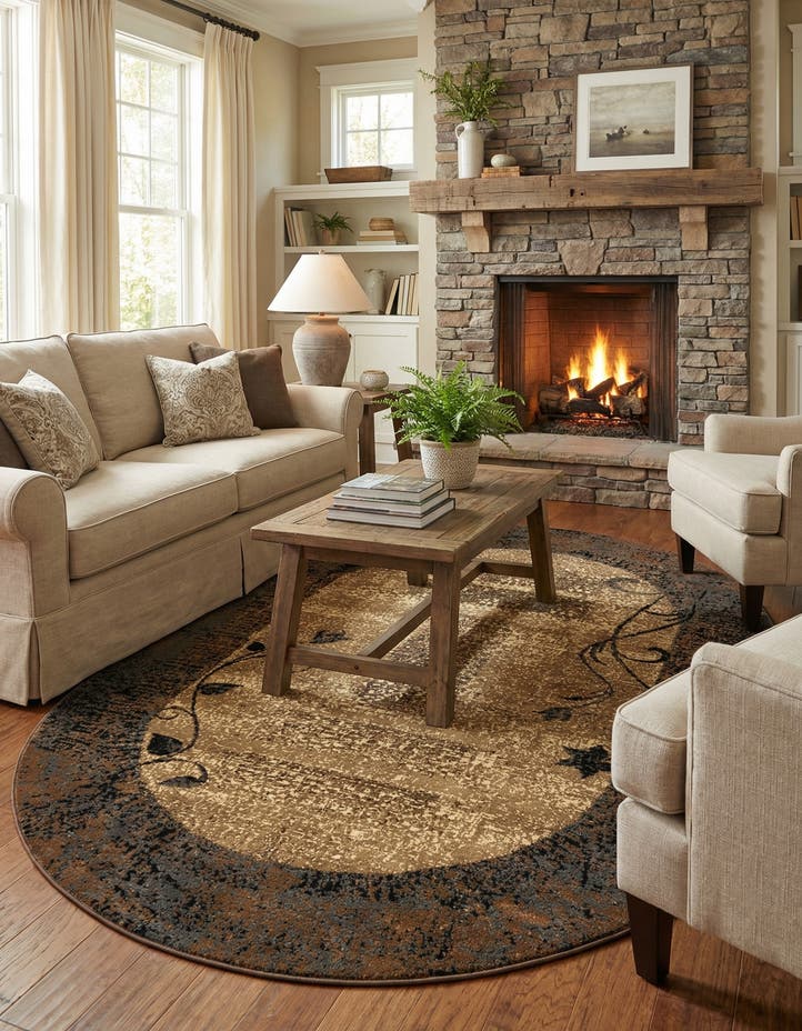 6' 1 x 9' Cafe Oval Rug