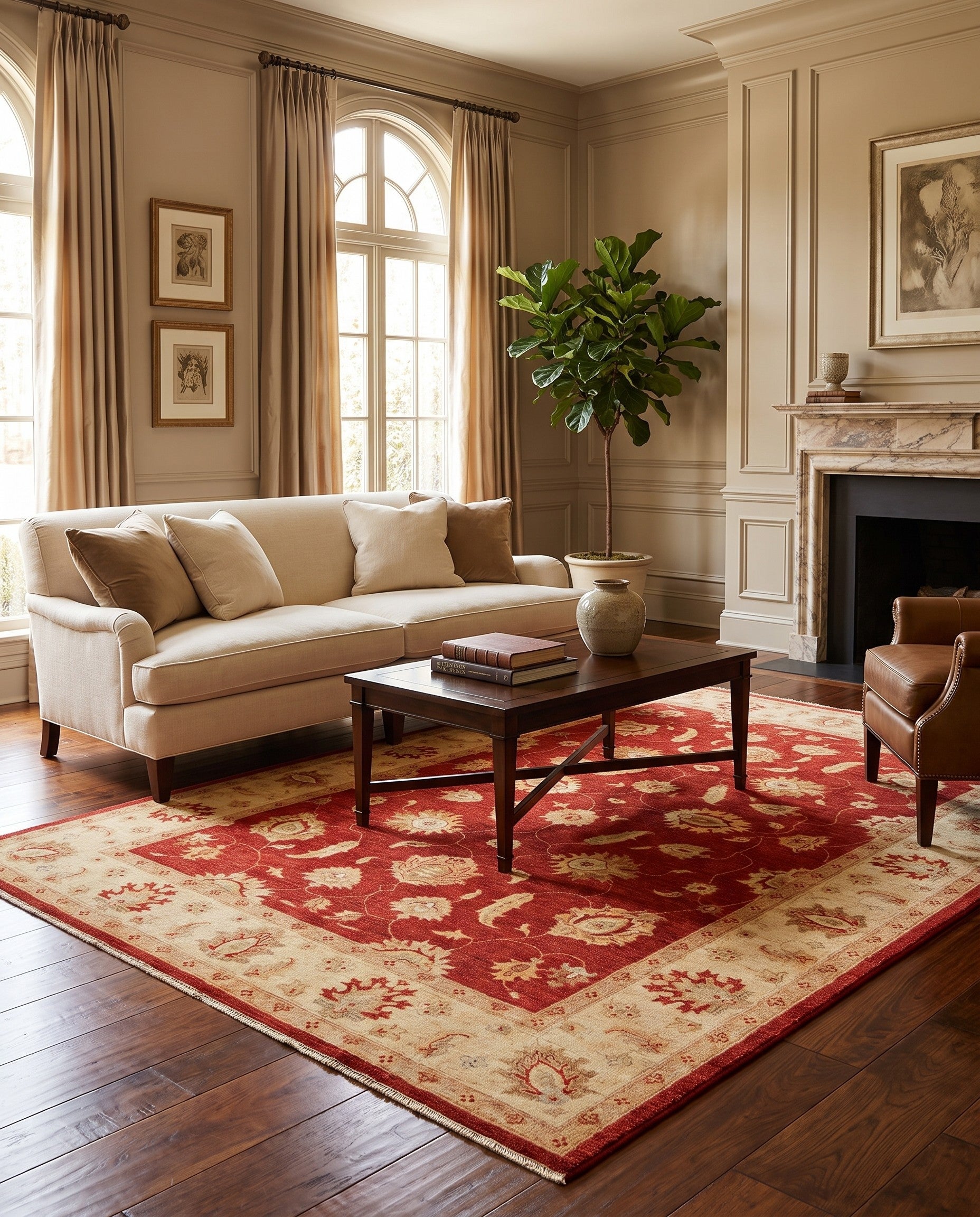 6' 8 x 9' 6 Hand Knotted Ziegler Rug