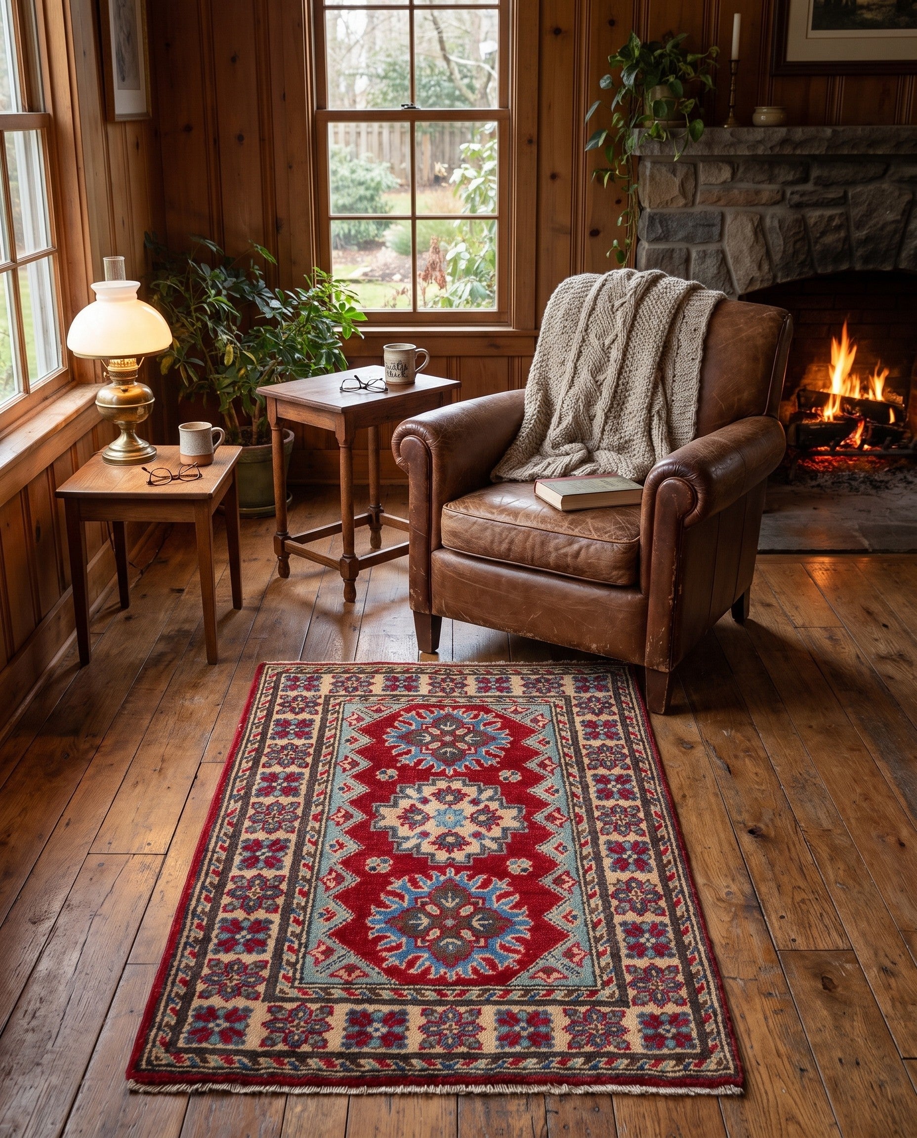 2' x 2' 11 Hand Knotted Kazak Rug