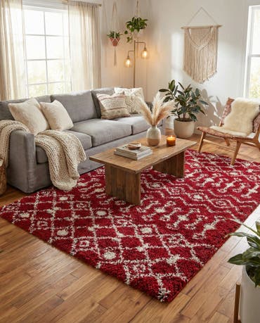  7' 10 x 10' Moroccan Trellis Shag Rug