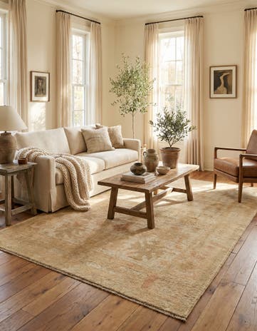 5' x 7' 5 Hand Knotted Oushak Wool Rug