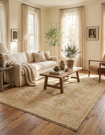 5' x 7' 5 Hand Knotted Oushak Wool Rug