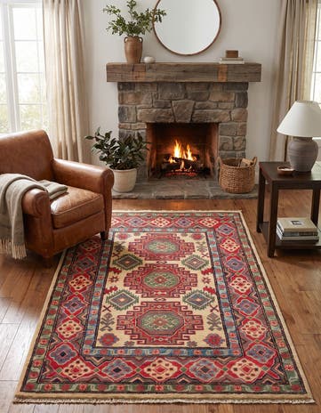 3' 3 x 5' 2 Hand Knotted Kazak Rug