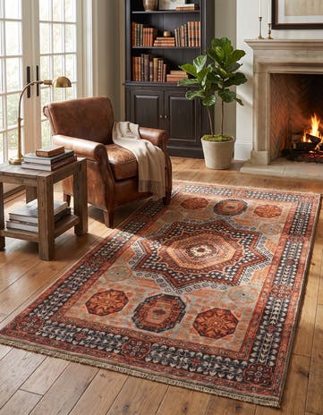 3' 5 x 5' 3 Hand Knotted Mamluk Ziegler Rug