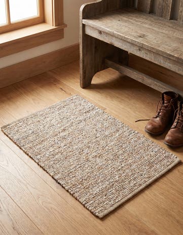 Gray and Ivory Hand Woven Chenille Jute Rug