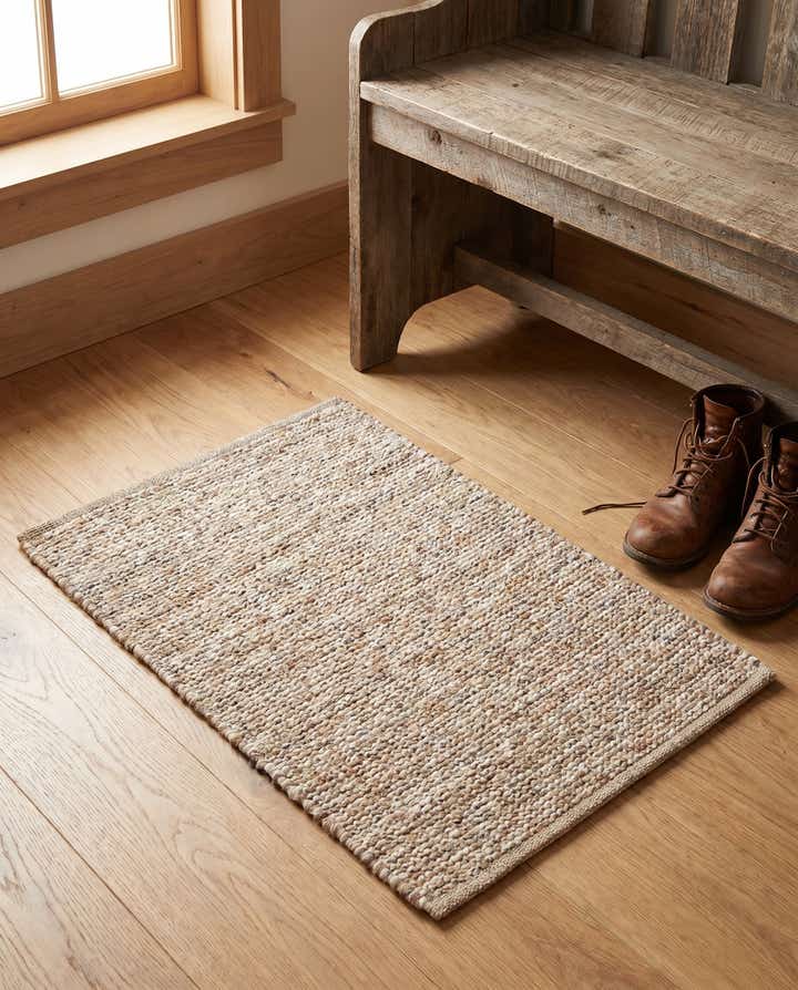 2' x 3' 1 Hand Woven Chenille Jute Rug