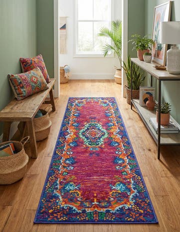 Fuchsia Calypso Runner Rug