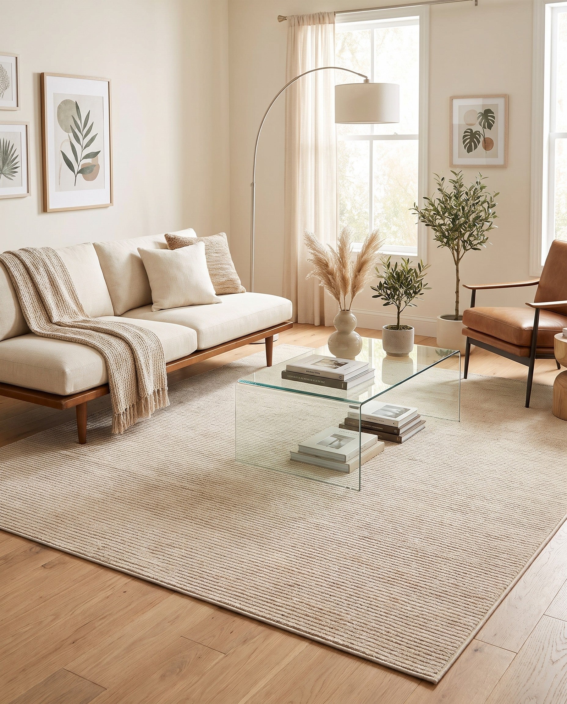 Beige Essence Square Rug