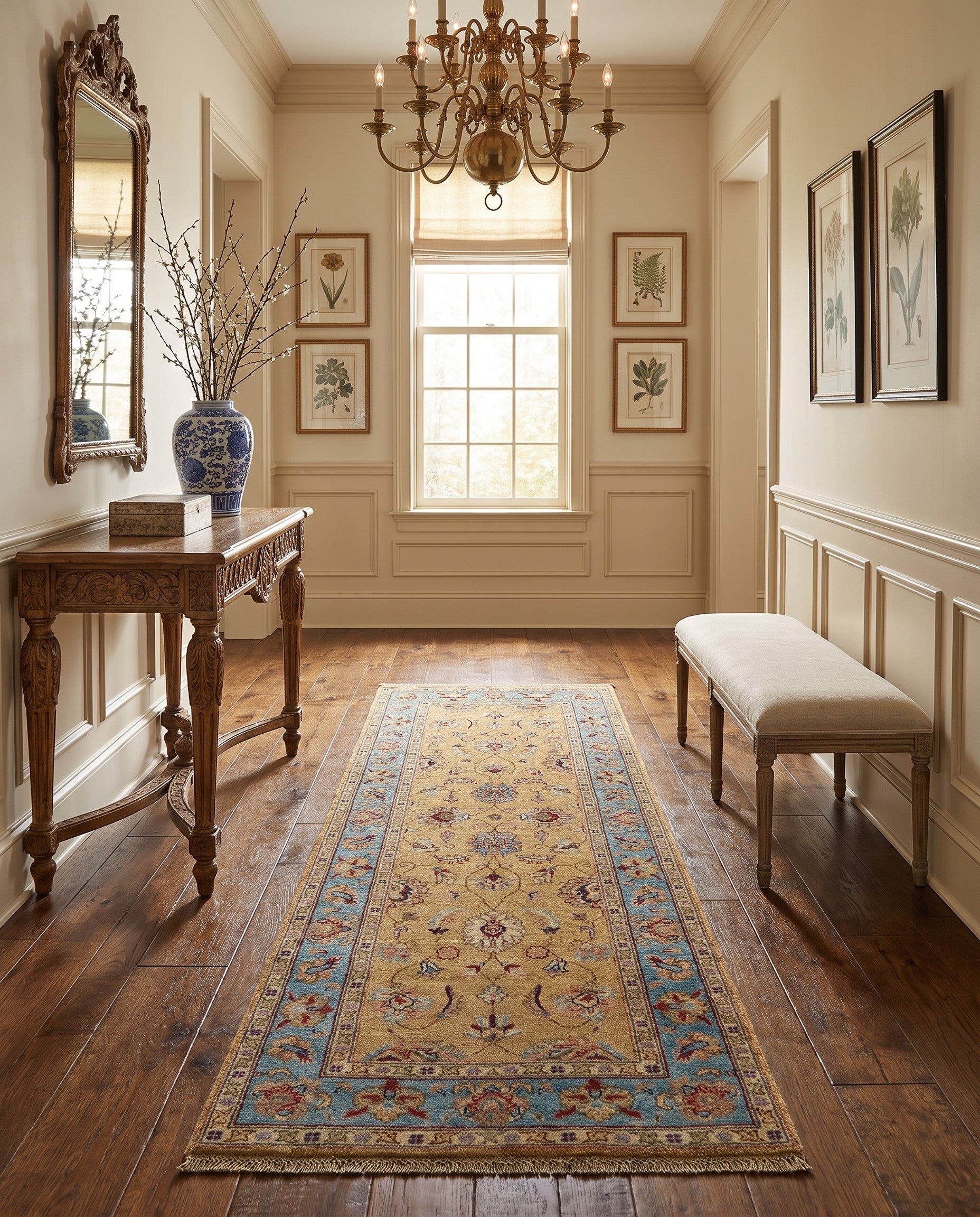 2' 6 x 6' 10 Hand Knotted Pershawar Ziegler Runner Rug